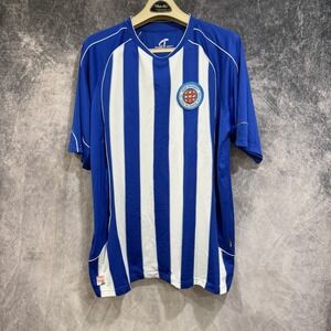 Azure University Short Sleeve Soccer Jersey Blue White Striped Unisex XL Shirt